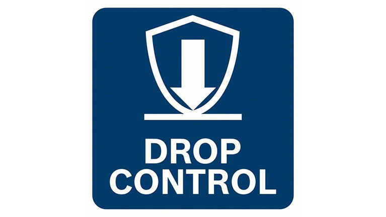 藍色安全貼紙，上面寫著「DROP CONTROL」和標誌符號。