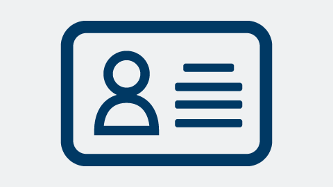 一個簡單的藍色邊框圖示顯示一個人形輪廓和三條水平線。