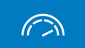 白色測量儀在藍色背景上顯示刻度。