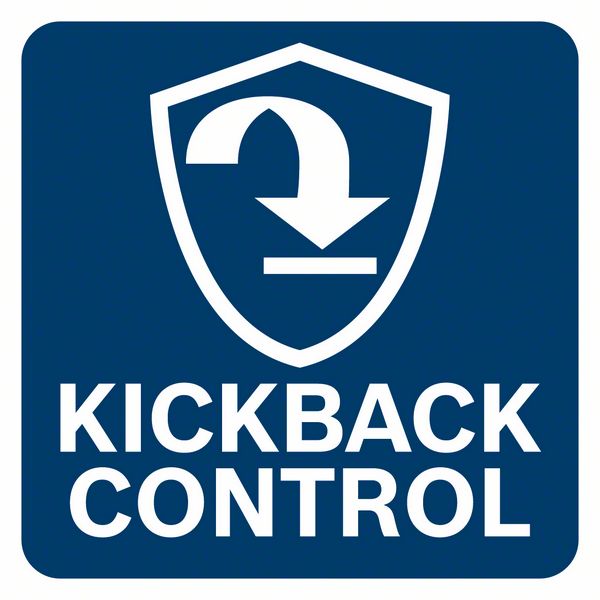 一塊藍色的標誌，上面用白色寫著「KICKBACK CONTROL」。